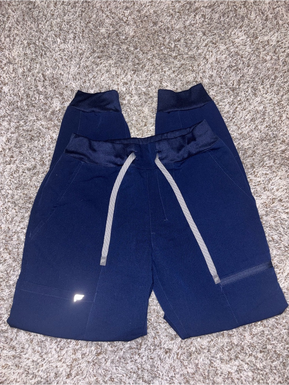 Fabletics Navy Blue Jogger Scrub Pants with Gray Drawstring